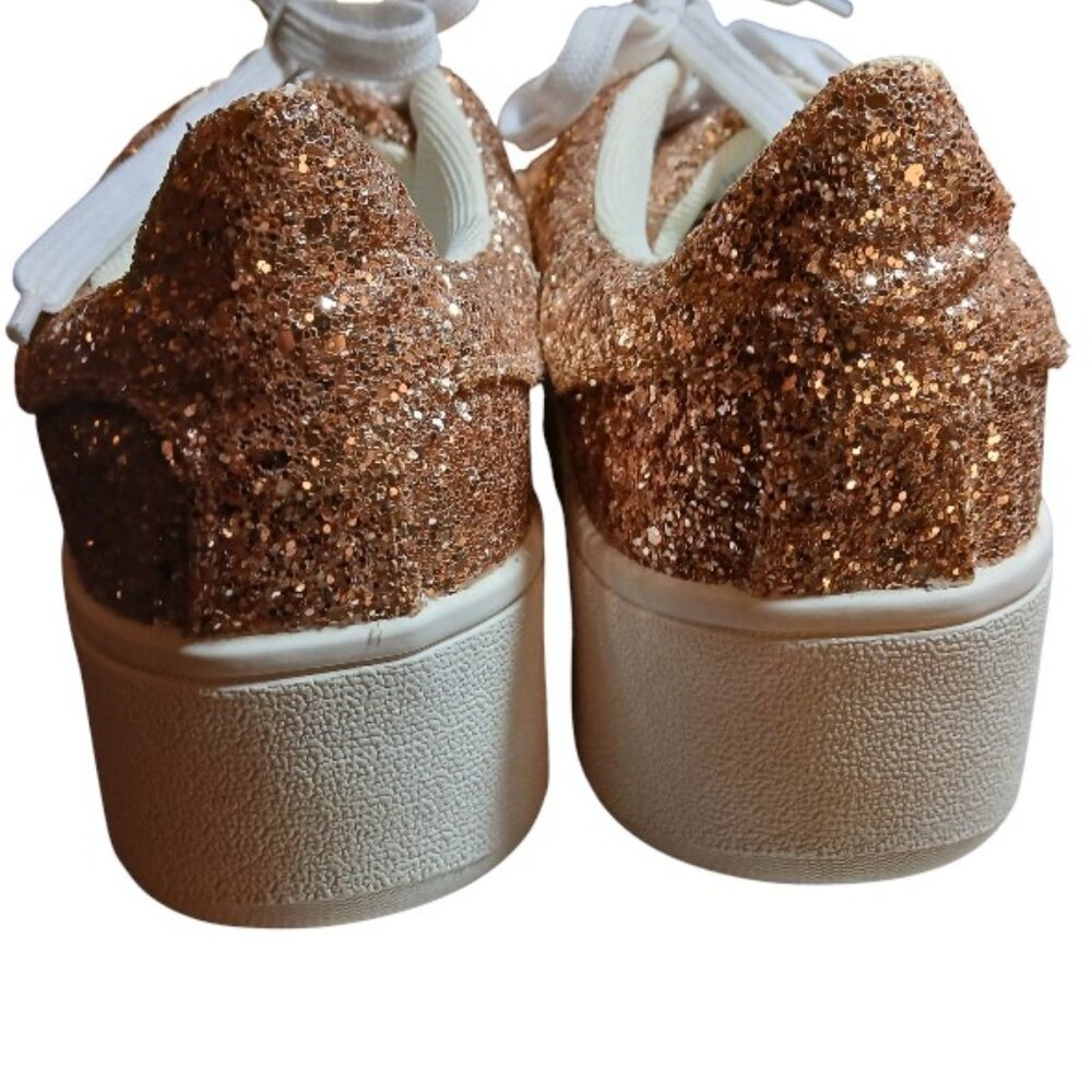 J. ADAMS Gold Glitter Platform Sneakers Size 7.5M - Like New. - Picture 7 of 9